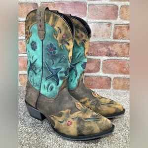 Dan Post Vintage Bluebird youth western cowboy boots size 4